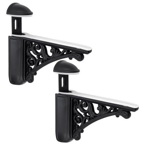 Chinflly 2 Pcs Heavy Duty Adjustable Glass Shelf Brackets Wall Mount Glass Clamp Holder Fit for 024157 Thick Glass Easy Install for Bathroom Kitchen Study Black - Image 3