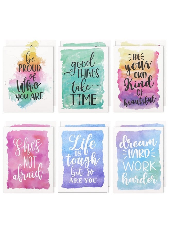 Paper Junkie 12 Pack Inspirational 2 Pocket Folders Decorative Letter Size For School Office (Cute Watercolor Designs 9.2 X 12") - Image 1
