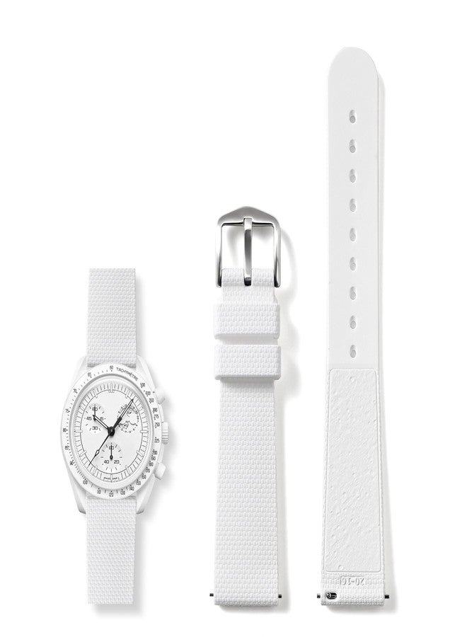 LDDAL Watch Bands for Moonswatch Watch，Silicone Quick Release Watch Strap Compatible with Omega X Swatch Moonswatch Speedmaster 20mm Men Women Watch Band Replacement (white) - Image 1