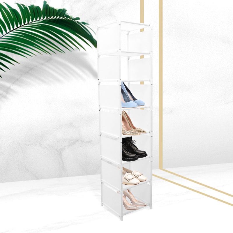 Foldable Shoe Rack Shoe Storage Organizer Space Saving Corner Show Organizer Stand (8-layers) - Image 2