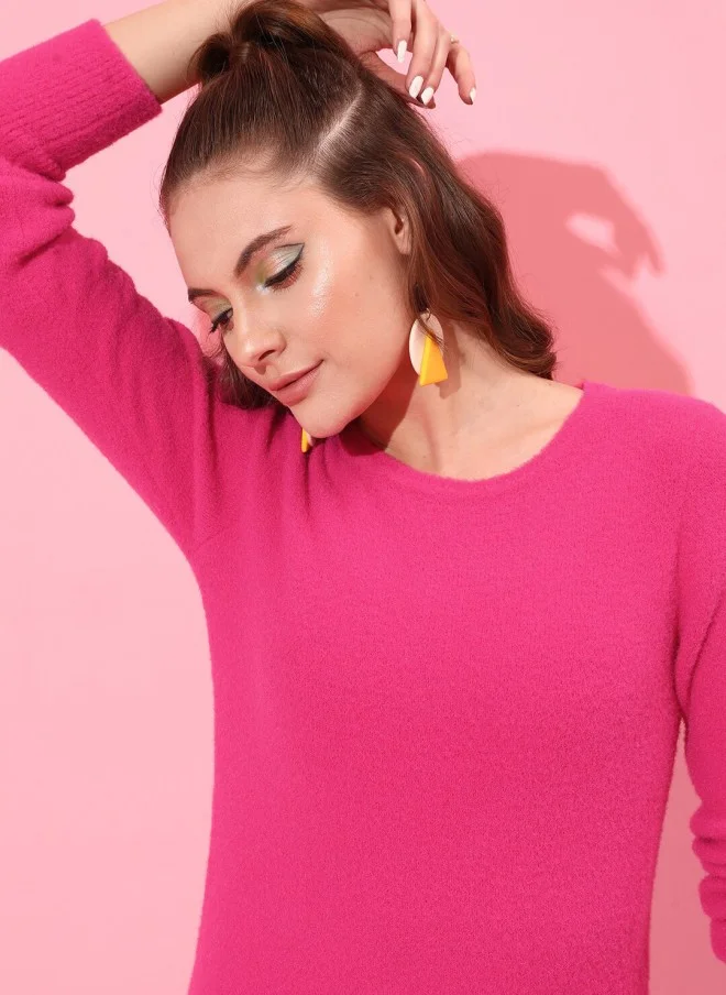 STREET 9 Solid Pink Pullover for Women