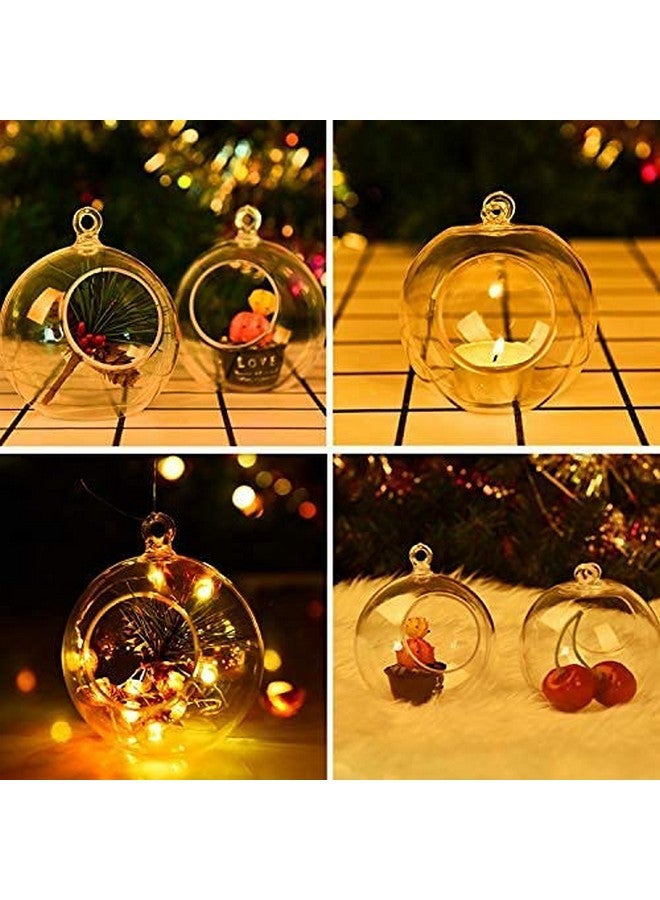 Pomeat Pomeat 15 Pcs Hanging Candle Holder Clear Plastic Terrarium Globe Hanging Tea Lights Candle Holder for Plants Wedding Christmas Party Centerpiece Decor, 130 Ft Fishing Line, 3.54 inch  - Image 3