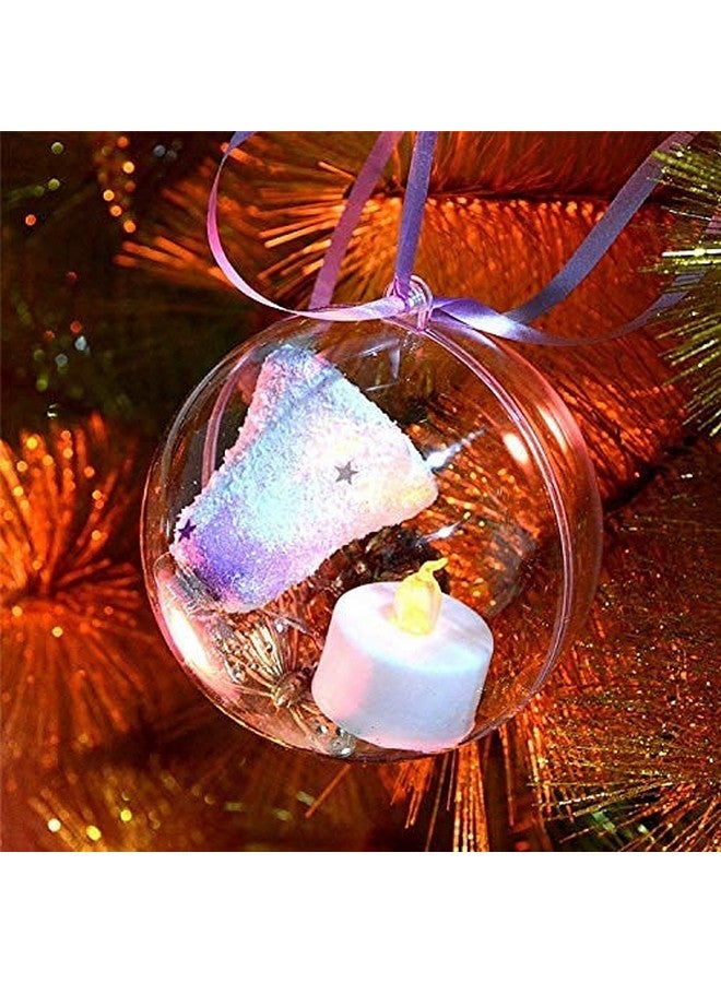 Pomeat Pomeat 15 Pcs Hanging Candle Holder Clear Plastic Terrarium Globe Hanging Tea Lights Candle Holder for Plants Wedding Christmas Party Centerpiece Decor, 130 Ft Fishing Line, 3.54 inch  - Image 5