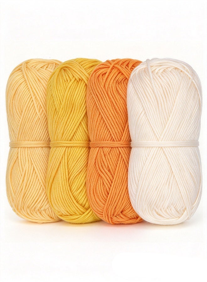 Lemon Bamboo Cotton Sport Yarn, 50g/Skein,  4 Skeins - Image 1
