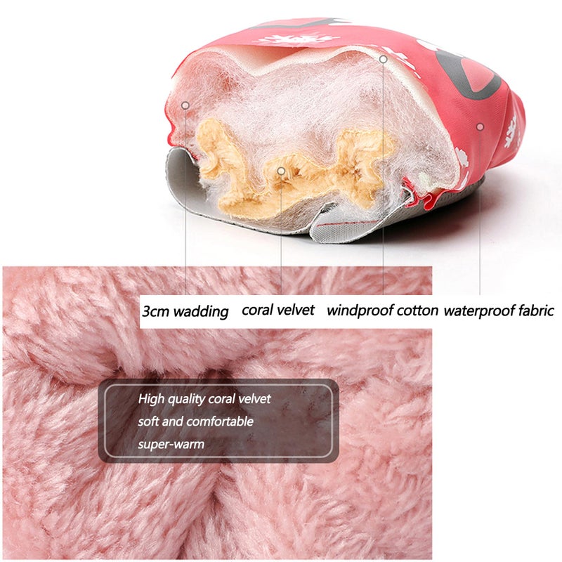 Mawjom Kids Winter Warm Ski Gloves - Outdoor Mittens for Girls Boys 4-8 Years (Pink) - Image 4