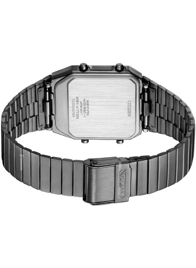 سيتيزن ساعة رجالية كوارتز بسوار من الفولاذ المقاوم للصدأ مع طلاء أيوني أسود - - . × . مم - Image 5