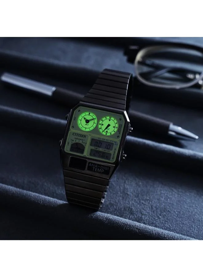 سيتيزن Men's Stainless Steel with Black Ion Plating Strap QUARTZ MEN Watch JG2147-85X - 40.6 x 32.5 mm