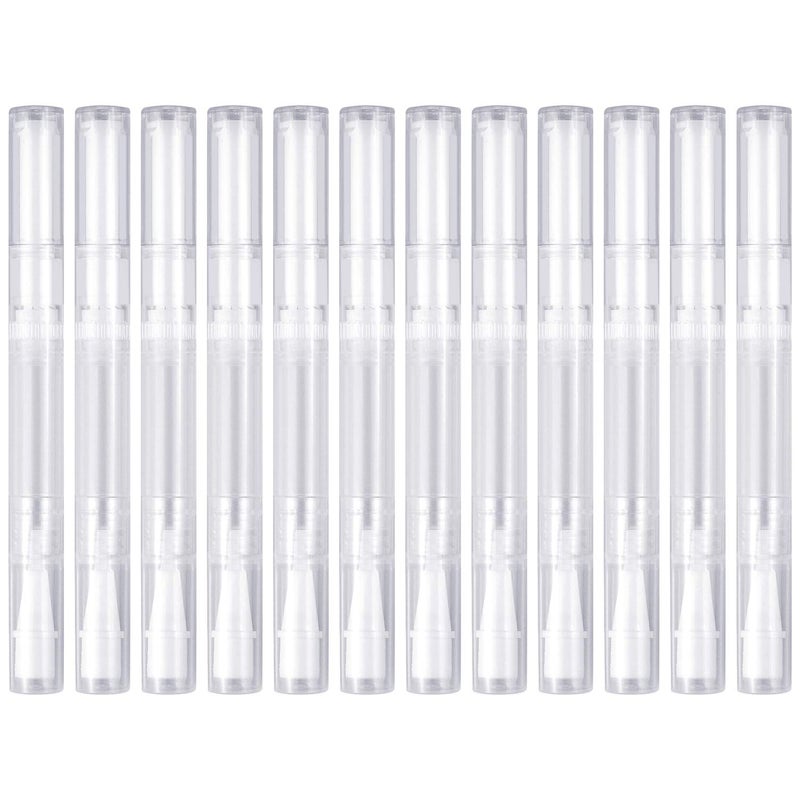 Awpeye 12 Pack 3 Ml Transparent Twist Pens Empty Nail Oil Pen Brush, Cuticle Oil Pen Cosmetic Lip Gloss Container Applicators - Image 1