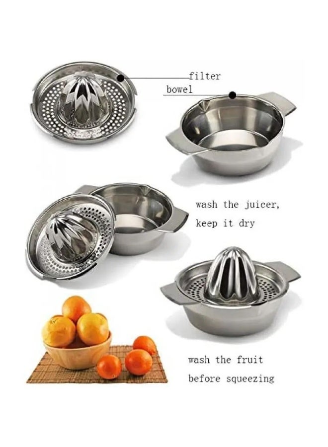 DubaiGallery High Quality Stainless Steel Manual Citrus Juicer, Hand Press Juice Extractor with Seed Filter, Ideal for Fresh Orange, Lemon, Lime & Grapefruit Juice at Home or Bar - Image 5
