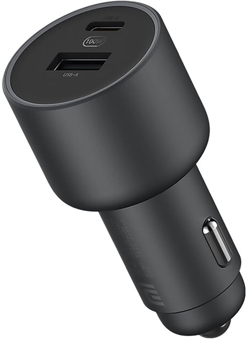 Xiaomi MI Car Charger 1A1C 100W 5V 3A Dual USB Fast Charging QC Charger Adapter- Black - Image 2