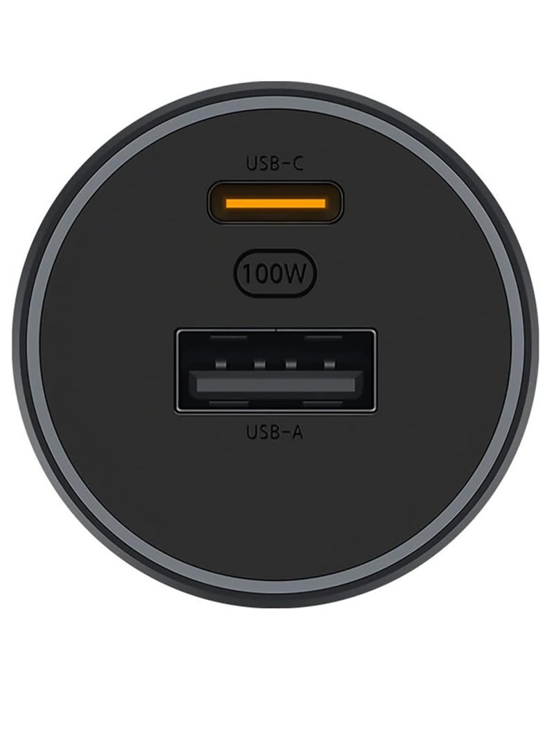 Xiaomi MI Car Charger 1A1C 100W 5V 3A Dual USB Fast Charging QC Charger Adapter- Black - Image 3