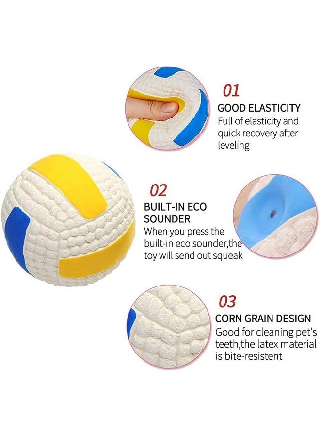 لعبة كلاب مطاطية صاخبة من اللاتكس للكلاب الصغيرة والمتوسطة والكبيرة، تطفو على الماء من أجل المضغ الناعم - كرة الطائرة - Image 3