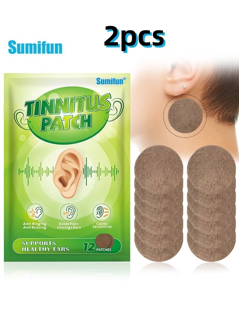 سوميفون رقعة طنين الأذن، رقعة لتخفيف طنين الأذن، علاج طبيعي بالأعشاب لتخفيف طنين الأذن، تخفيف فقدان السمع، حماية صحة الأذن، 12 رقعة - Image 1