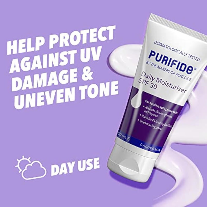 Acnecide Purifide SPF 30 Daily Face Moisturiser for Acne Prone Skin & Blemish Control 50ml - Image 2