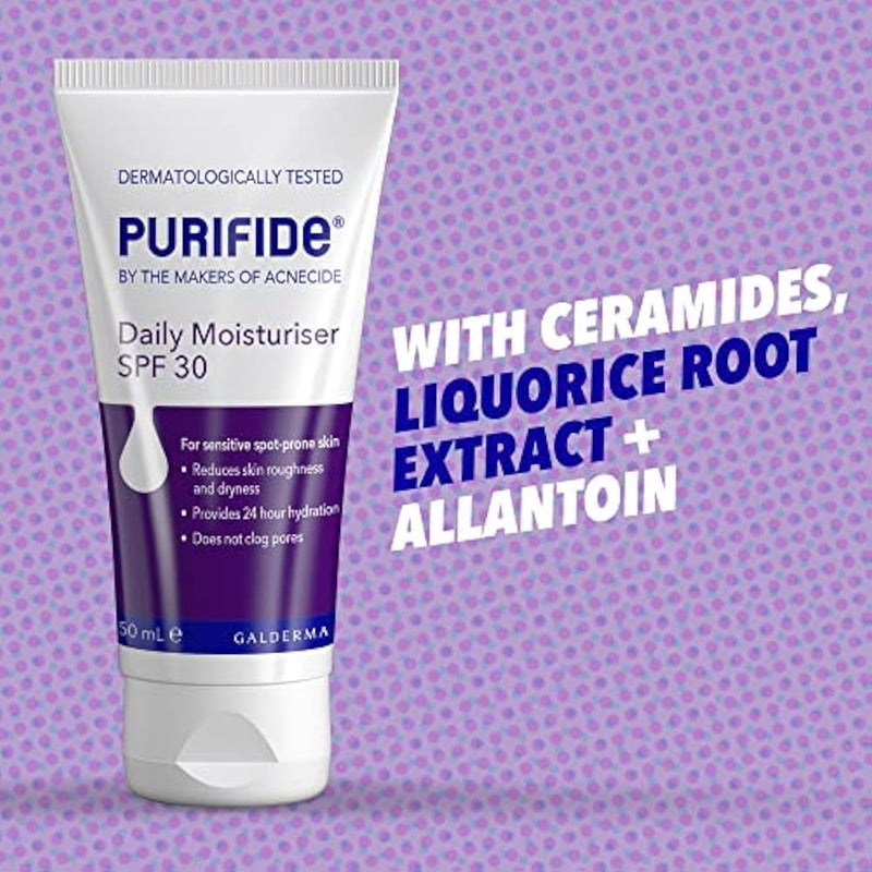 Acnecide Purifide SPF 30 Daily Face Moisturiser for Acne Prone Skin & Blemish Control 50ml - Image 3