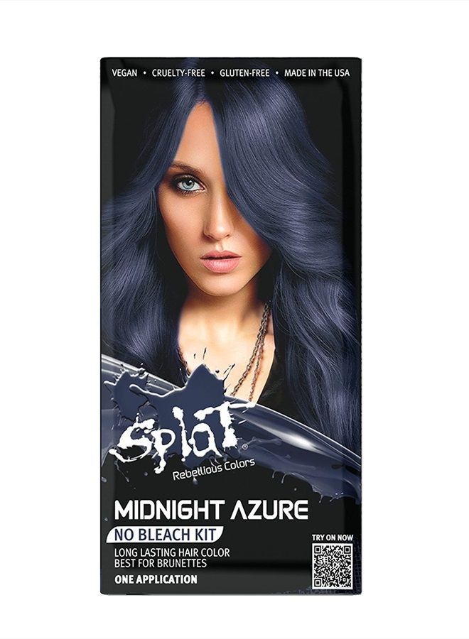SPLAT Midnight Azure Semi-Permanent Blue Hair Color Kit No Bleach, Vegan, Cruelty Free - Image 1