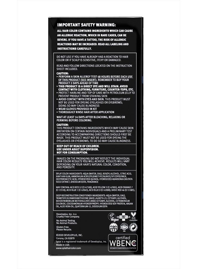 SPLAT Midnight Azure Semi-Permanent Blue Hair Color Kit No Bleach, Vegan, Cruelty Free - Image 2