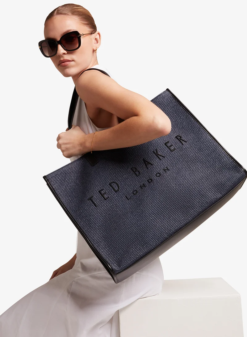 Ted Baker Pallmer Faux Raffia Large Icon Tote