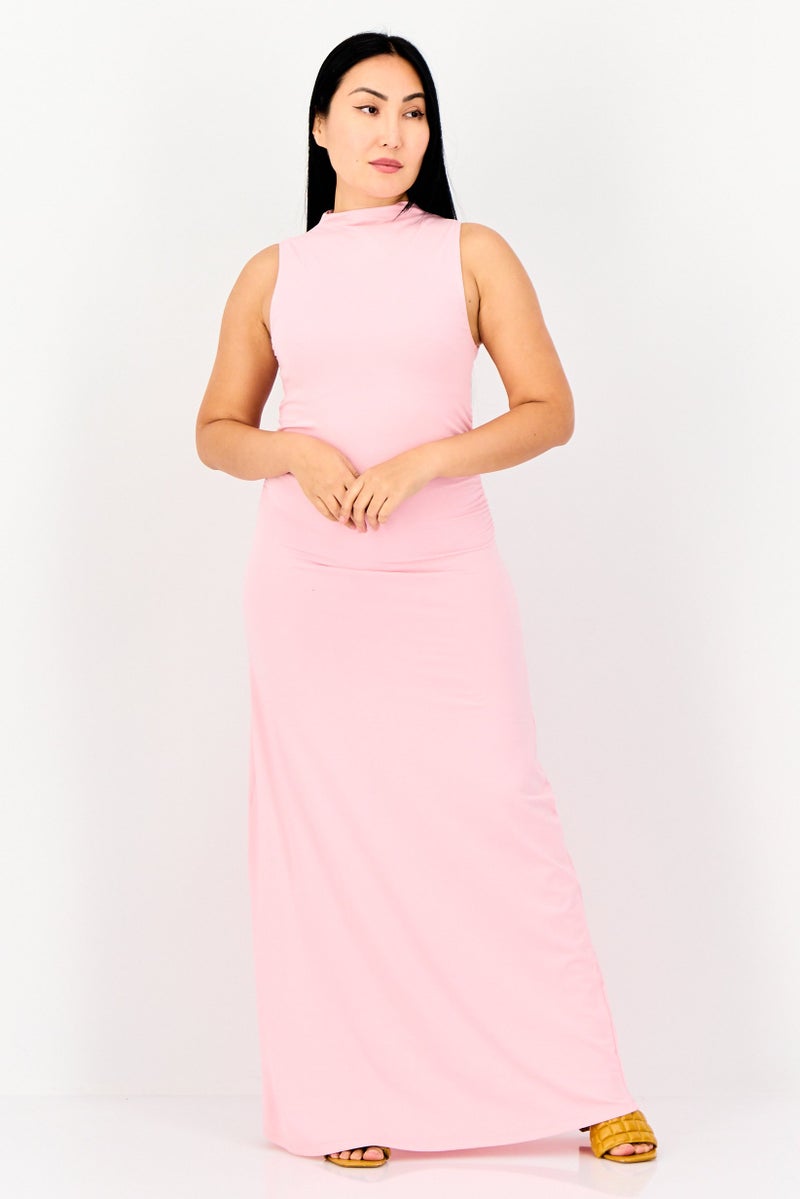 Kathy Ireland Women Solid Maxi Dress, Pink  - Image 1