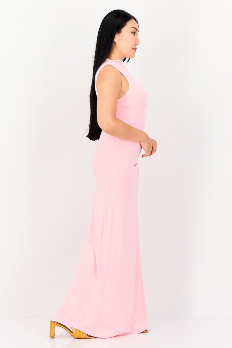 Kathy Ireland Women Solid Maxi Dress, Pink  - Image 2
