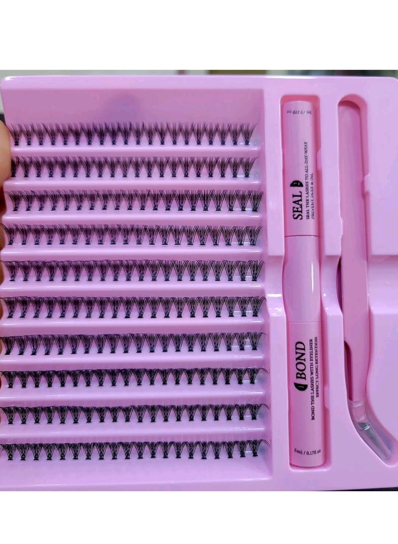 رموش بمظهر طبيعي منحني على شكل 6D، تقنية 6D، سمك 0.07 ملم، رموش ، عبوة ، مع مجانية لاصق وجفت - Image 2