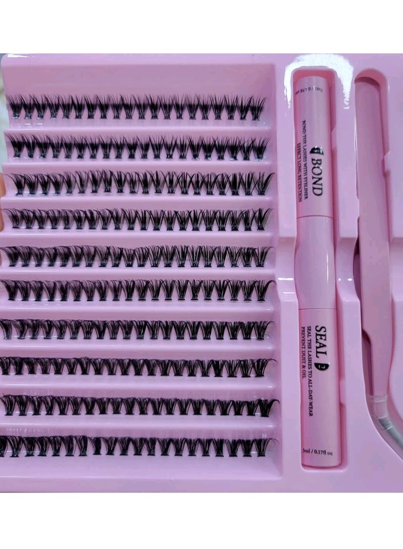 رموش بمظهر طبيعي منحني على شكل 6D، تقنية 6D، سمك 0.07 ملم، رموش ، عبوة ، مع مجانية لاصق وجفت - Image 1