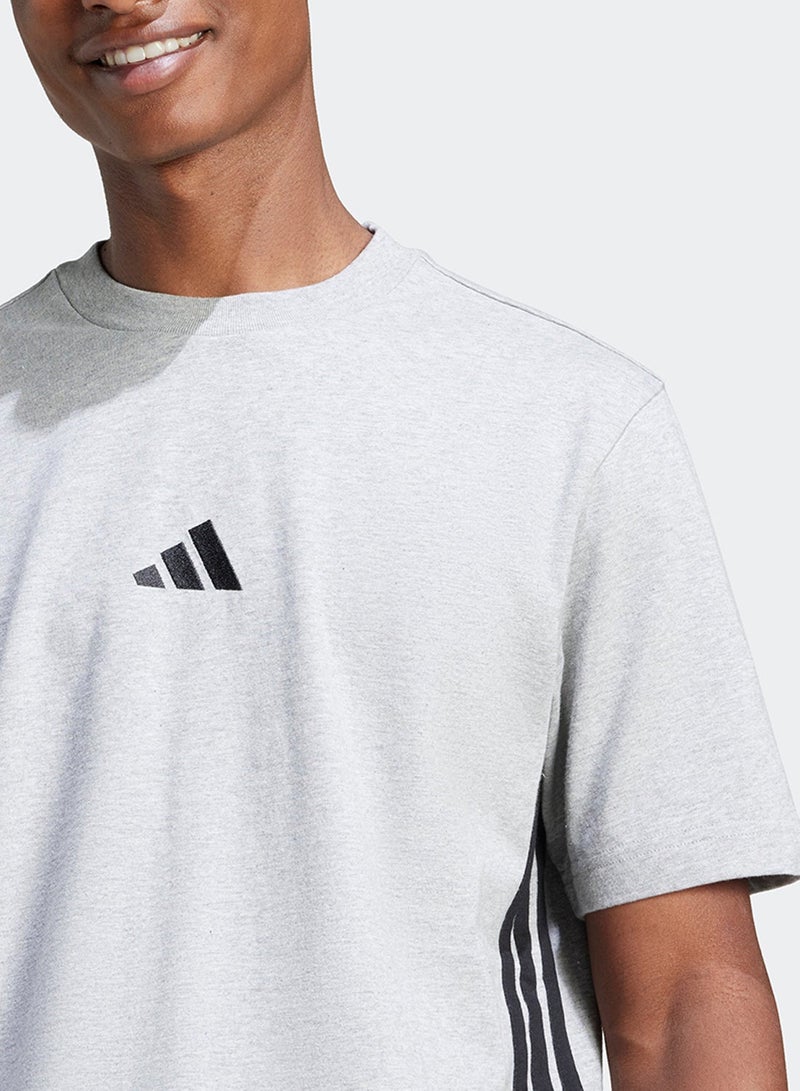 Adidas Essential 3 Stripe T-Shirt - Image 4