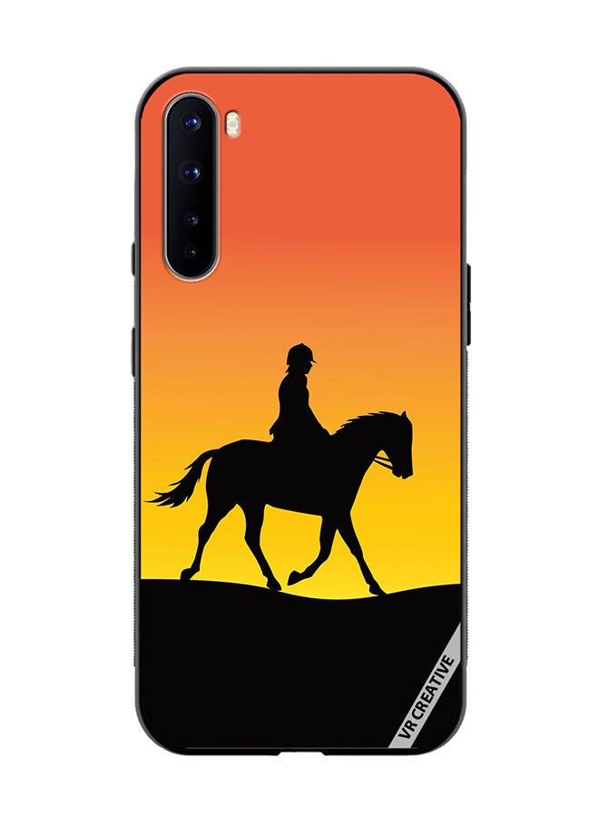 VR CREATIVE Protective Case Cover For OnePlus Nord Horse Man Silhouette Design Multicolour - Image 1