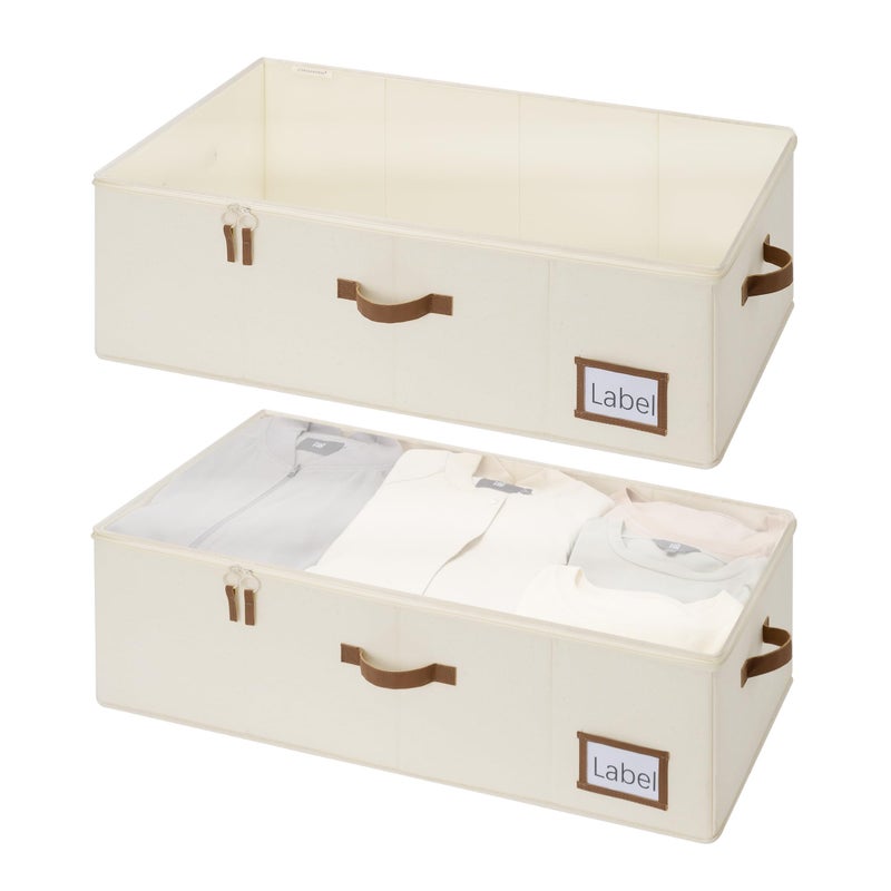 StorageWorks Under Bed Storage Bins, 10'' Underbed Storage Containers with Lid, 77L Clothes Organizer for Bedding, Blankets, Sweaters, Shoes, 2-Pack - Image 1