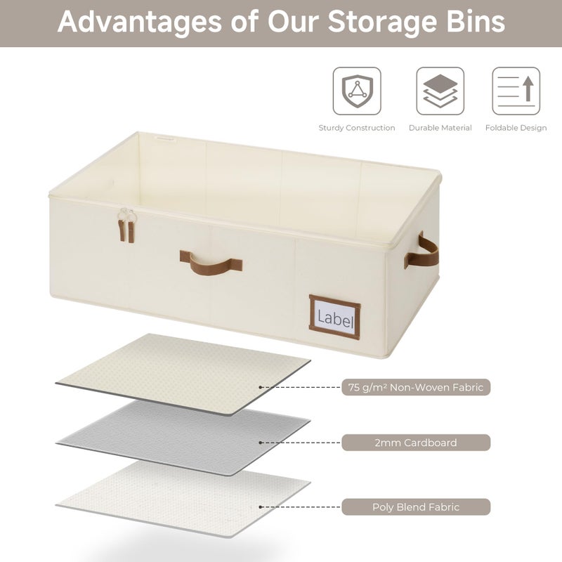 StorageWorks Under Bed Storage Bins, 10'' Underbed Storage Containers with Lid, 77L Clothes Organizer for Bedding, Blankets, Sweaters, Shoes, 2-Pack - Image 5