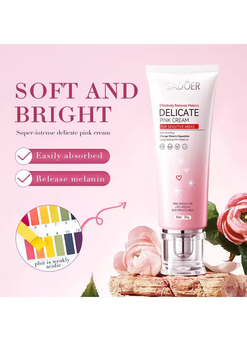 SADOER - Pink vegetable whitening cream for knees, elbows and special parts for women Pink cream - Image 1