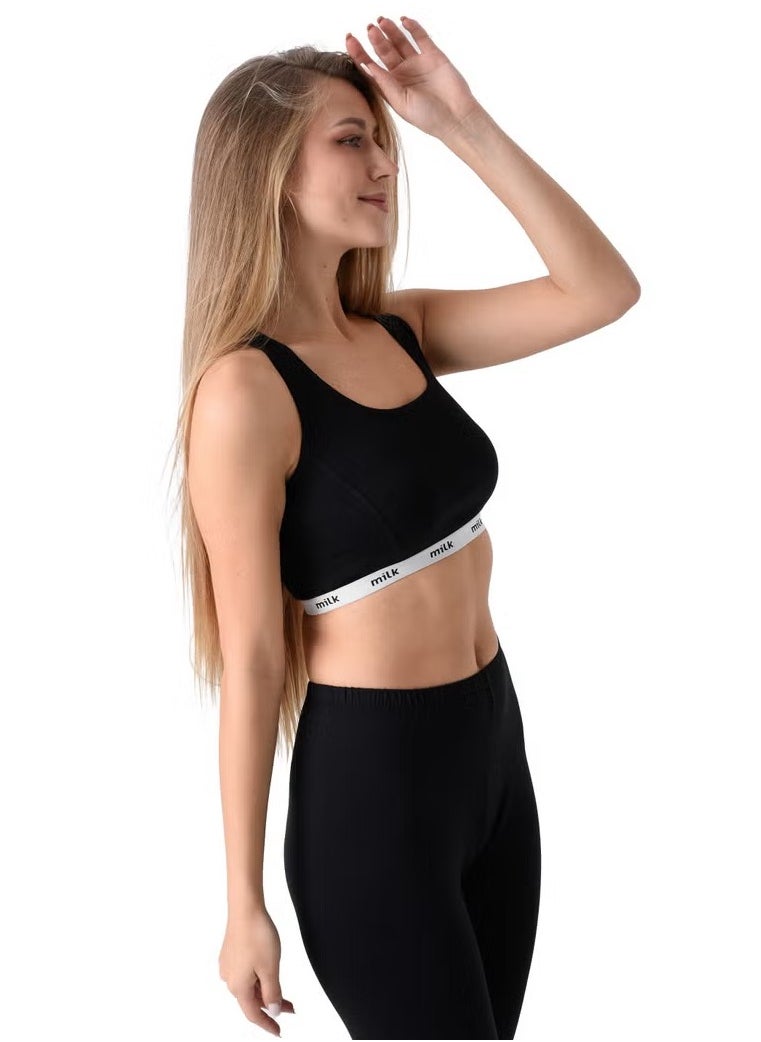 Milk - Women Soft Non Padded Bra (Crossback) Black - Image 1