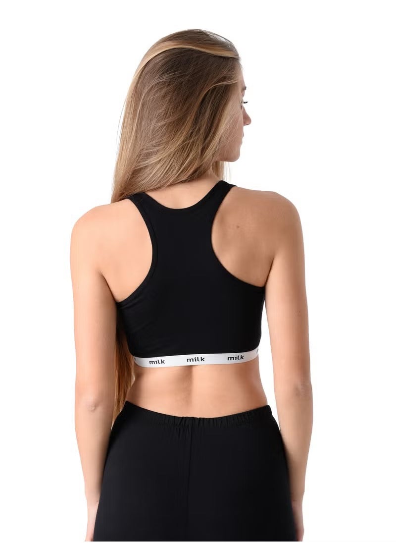 Milk - Women Soft Non Padded Bra (Crossback) Black - Image 1