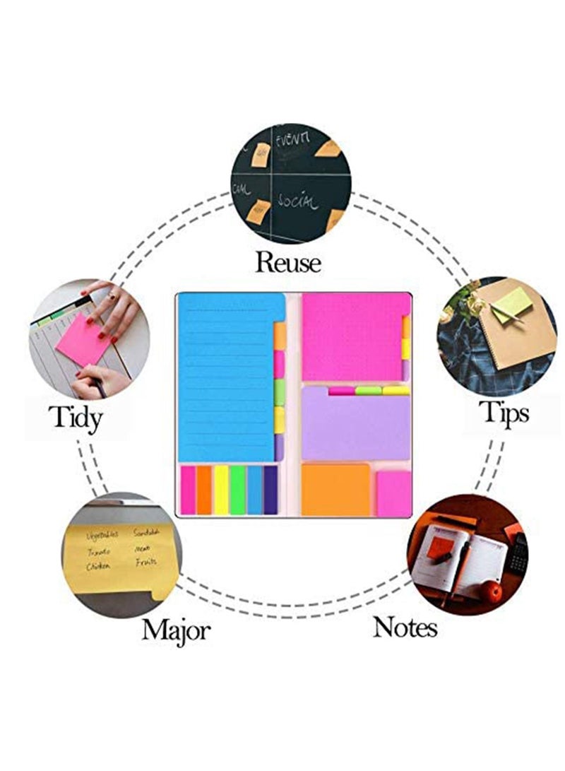Y&D Sticky Notes Set with Bookmark Index for Planner Bullet Journaling Notebook Textbook Calendar, 60 Ruled, 40 Dotted, Blank, Orange and Pink, 25 per Color  - Image 5