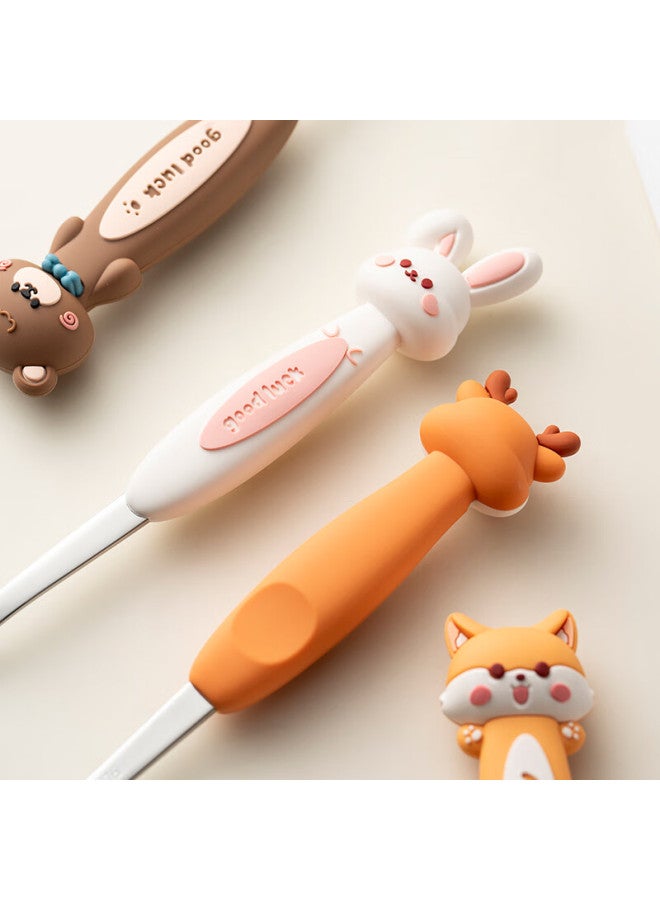 Onlycook Onlycook 316 Stainless Steel Children's Spoon Baby Food Feeding Spoon Cute Cartoon Soup Spoon Tableware - Little Rabbit - Image 5