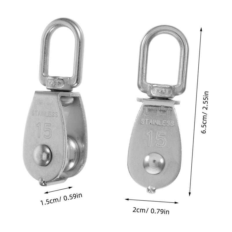 Single Pulley Block Silent Wheel Hooks 6.5X2X1.5CM for Lifting and Hanging Applications - Image 3
