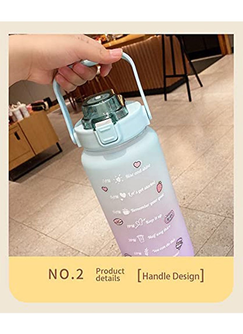 LIMOS - Motivational Water Bottle Large 2L With Leakproof Time Marker & Straw For Gym And Outdoor Sports - Image 1