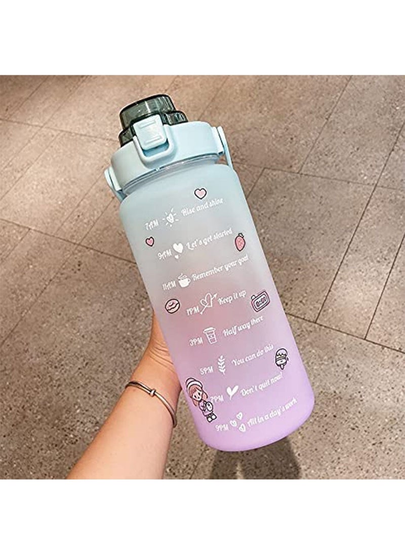 LIMOS - Motivational Water Bottle Large 2L With Leakproof Time Marker & Straw For Gym And Outdoor Sports - Image 1