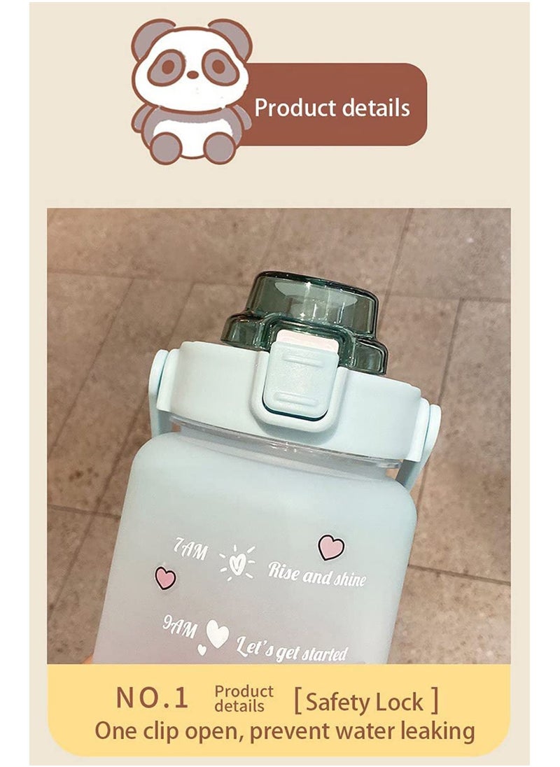 LIMOS - Motivational Water Bottle Large 2L With Leakproof Time Marker & Straw For Gym And Outdoor Sports - Image 1