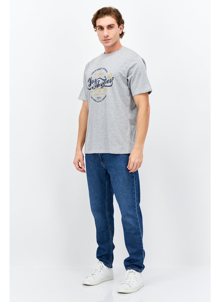 Threadbare Men Crew Neck Short Sleeves Graphic Printed T-Shirt, Grey  - Image 4