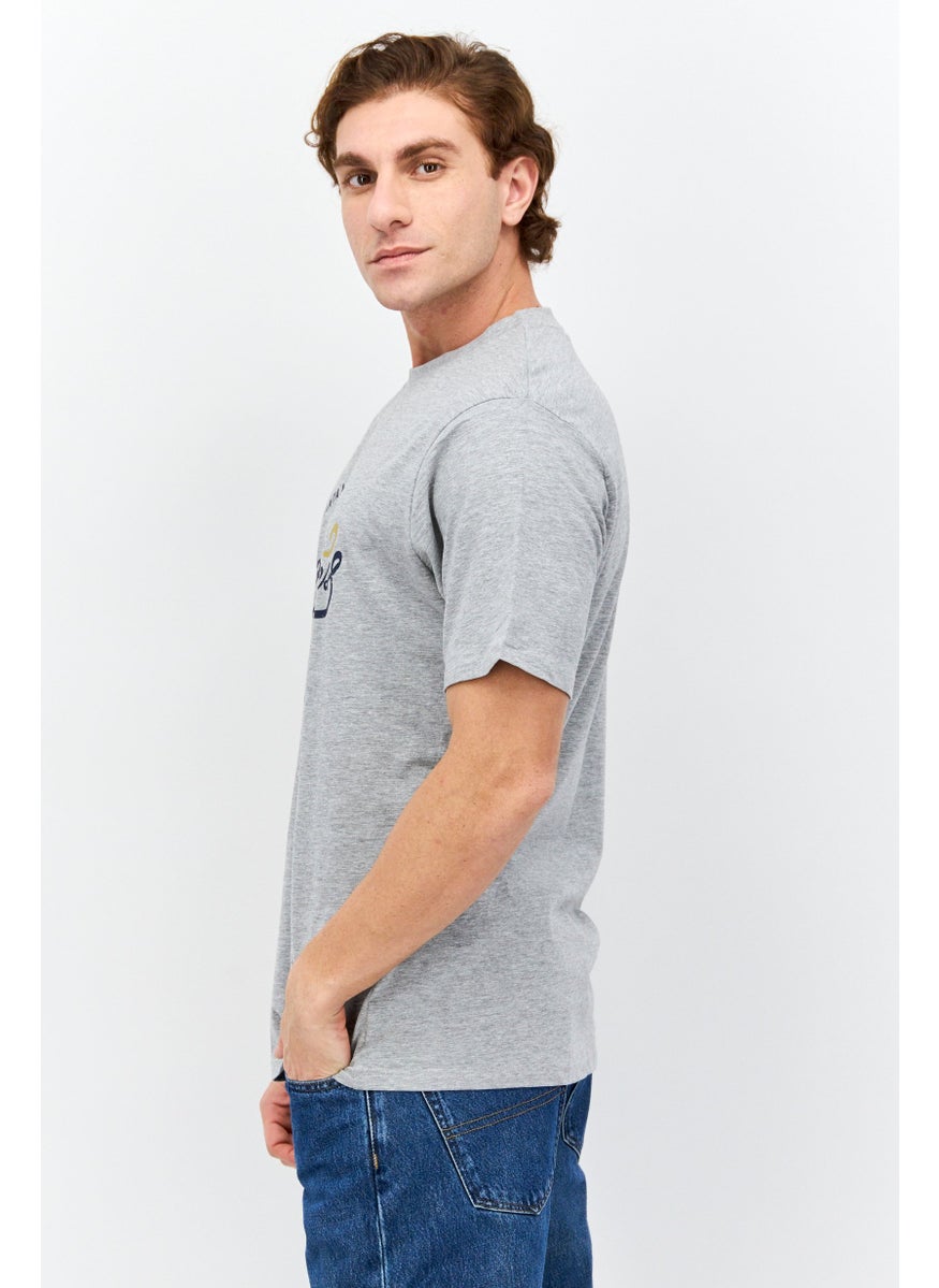 Threadbare Men Crew Neck Short Sleeves Graphic Printed T-Shirt, Grey  - Image 2