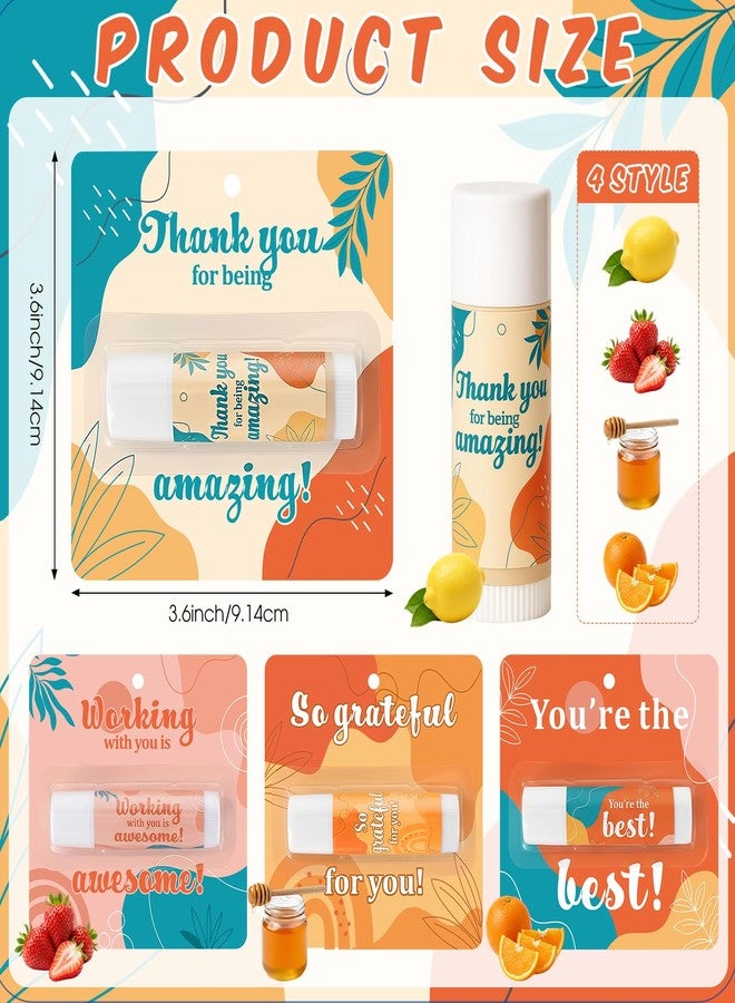 Capoda 28 Pcs Employee Appreciation Gifts Bulk Lip Balms Thank You Appreciation Gifts for Adult Women Men Coworker Team Staff Teachers Nurse Volunteer Party Favors - Image 2