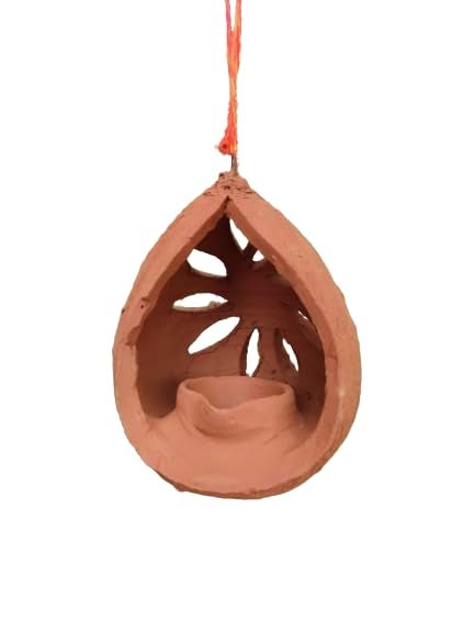 RUKDA Terracotta Diya Hanging Lamp Collection - Coconut Lamps for Home Décor and Spiritual Illumination - Image 5