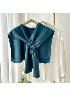 Knit Shawl Ladies Spring Summer Trendy Cross Design Wrap Scarf Twilight Blue