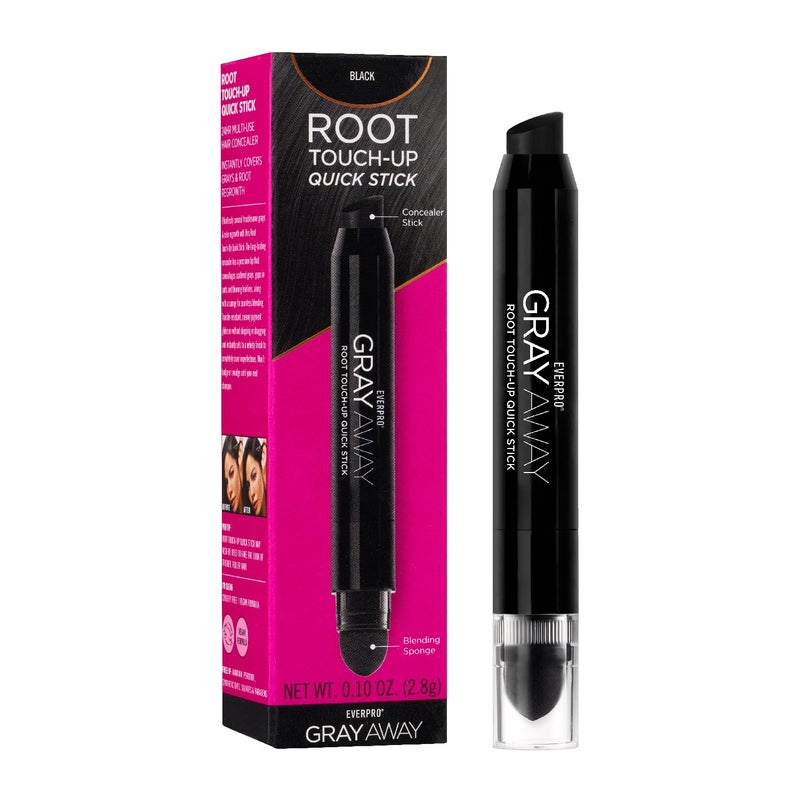EVERPRO Gray Away Root Touchup Quick Stick, Black, 0.1 Oz - Image 1
