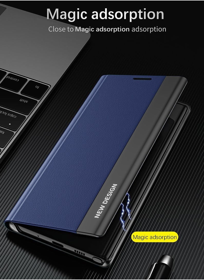 Youque Honor X9c Flip Case, Thin Slim TPU Leather with Stand, Full Body Protection Magnetic Stand Shockproof PU Leather Cover Business Cover, Blue  - Image 2