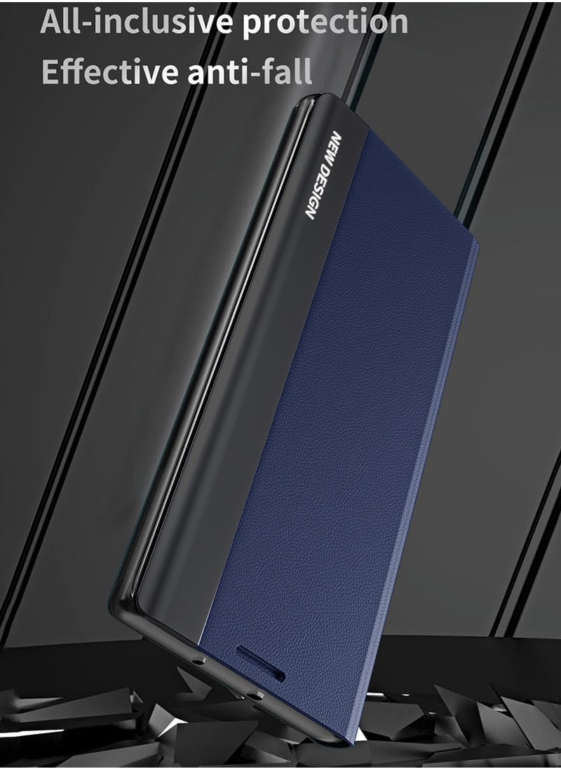 Youque Honor X9c Flip Case, Thin Slim TPU Leather with Stand, Full Body Protection Magnetic Stand Shockproof PU Leather Cover Business Cover, Blue  - Image 3