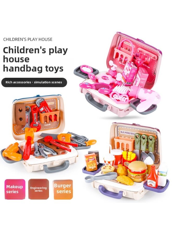 Internet Celebrity Children's Toys Simulation Playhouse Handbags Supermarket Toy Gift Stall Toy Boys-Color:{Handheld Family} Makeup Department - Image 3