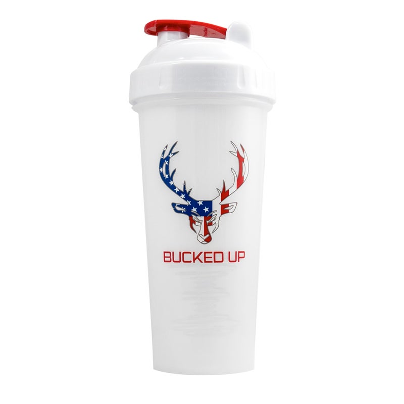 Bucked Up Perfect Shaker Bottle, 28oz, BPA-Free, Dishwasher Safe, Leak-Proof, Red White and Blue USA Flag Design - Image 3