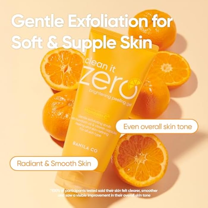 BANILA CO Clean it Zero Brightening Peeling Gel | Gentle Exfoliating Scrub with Mandarin Orange Extract, Korean Skincare for Smooth & Radiant Skin (120ml / 4.05 fl.oz) - Image 2